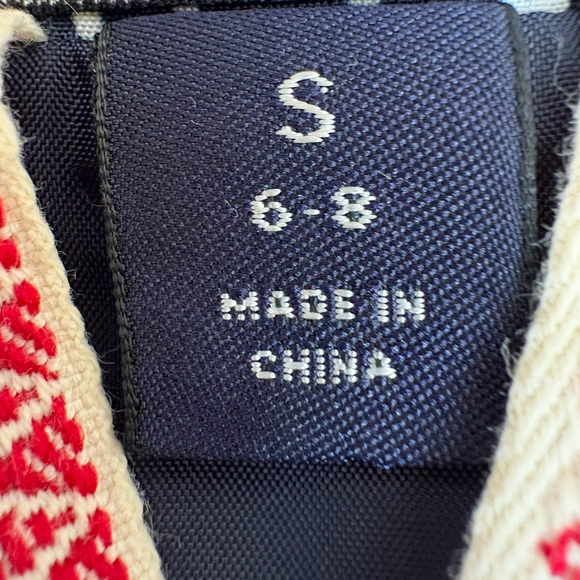 Lands End Storm Raker Navy White Geometric Hooded Jacket S - Picture 9 of 11